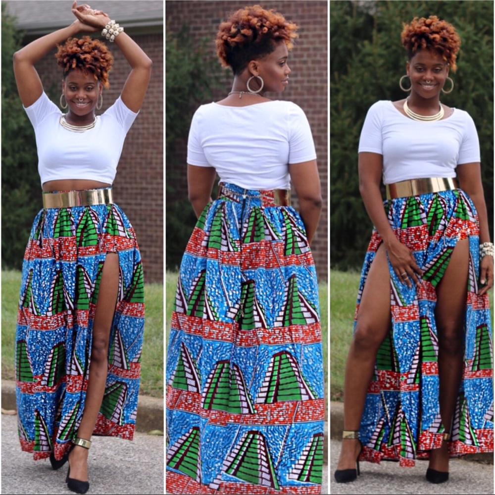 African Print Maxi Skirt